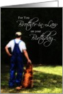 Brother-in-Law Birthday, Country Man with Dog Card
