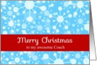 Merry Christmas Coach, Modern Graphic Snowflakes Card