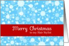 Merry Christmas Hair Stylist, Modern Graphic Snowflakes Card