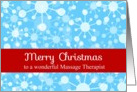 Merry Christmas Massage Therapist, Modern Graphic Snowflakes Card