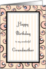 Grandmother Birthday, Pink Bubbles & Stripes Card