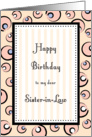 Sister-in-Law Birthday, Pink Bubbles & Stripes Card