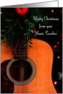Merry Christmas from Music Teacher, Joyful Song Guitar card