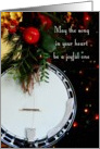 Merry Christmas Joyful Song, Holiday Banjo card