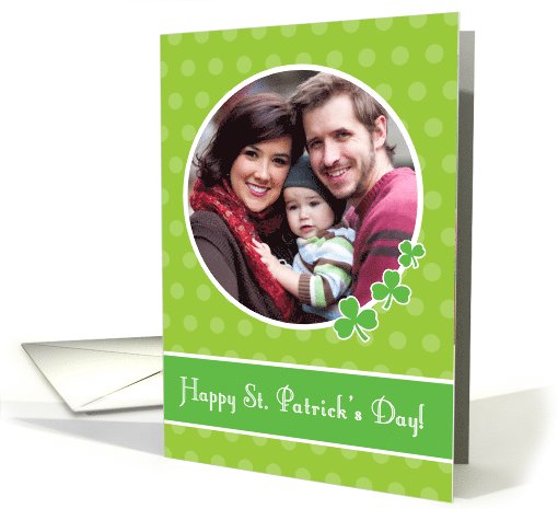 St. Patrick's Day Polka Dots & Shamrocks Photo card (1010403)