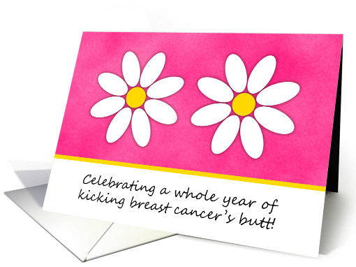 1 Year Kicking Breast Cancer's Butt Celebration Invitation card