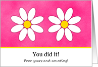 4 Year Breast Cancer Survivor Congratulations Card
