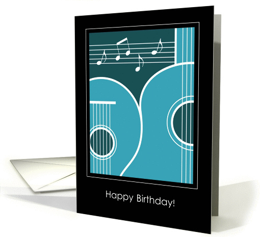 Birthday Card Graphic Guitar and Music Notes card (1019629)