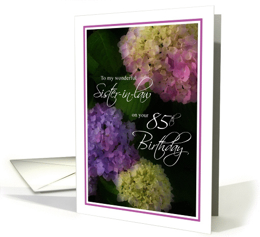 Sister-in-Law 85th Birthday with Painted Hydrangea card (1020309)