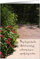 Happy Birthday Landscape Architect, Brick Path with Flowers card