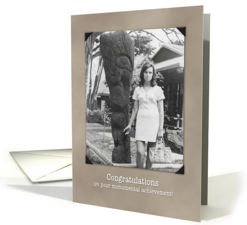 Congratulations on Monumental Achievement, Vintage Photo card