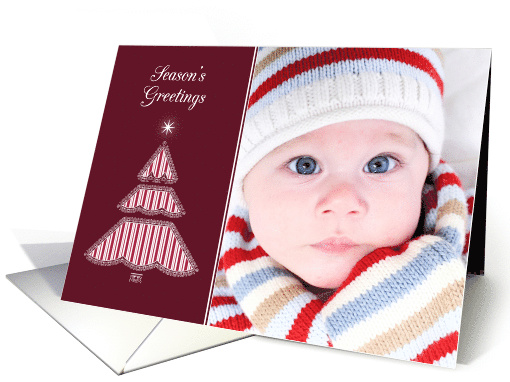 Season's Greetings Photo Card, Red Graphic Tree card (1314240)