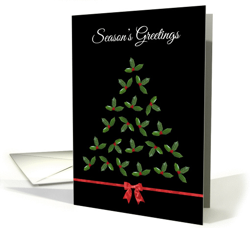 Season's Greetings Holly Berry Christmas Tree card (1314296)