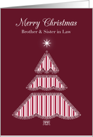 Merry Christmas Brother & Sister in Law, Lace & Stripes Tree card