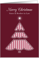 Merry Christmas Sister & Brother in Law, Lace & Stripes Tree card