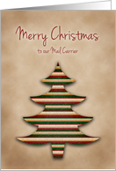 Merry Christmas Mail Carrier, Scrapbook Style Tree card