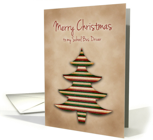 Merry Christmas School Bus Driver, Scrapbook Style Tree card (1318202)
