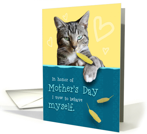 Humorous Mother's Day Card with Naughty Cat card (1318490)