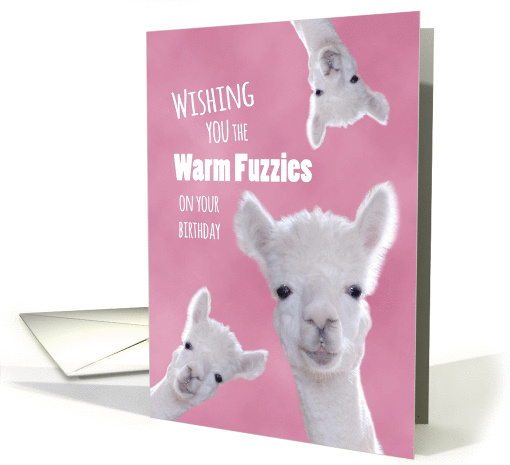 Warm Fuzzies on Your Birthday with Cute Llamas card (1322382)