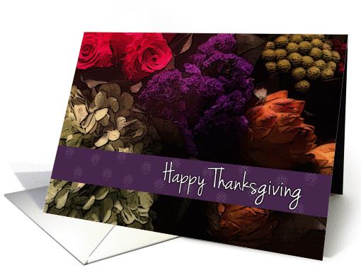 Happy Thanksgiving, Autumn Floral Bouquet card (1323850)