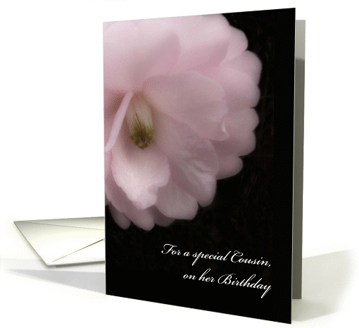 For Cousin on Her Birthday, Pink Camellia Flower card (1332826)