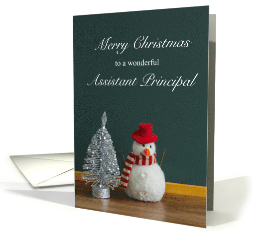 Merry Christmas Assistant Principal, Snowman on Desk card (1347840)