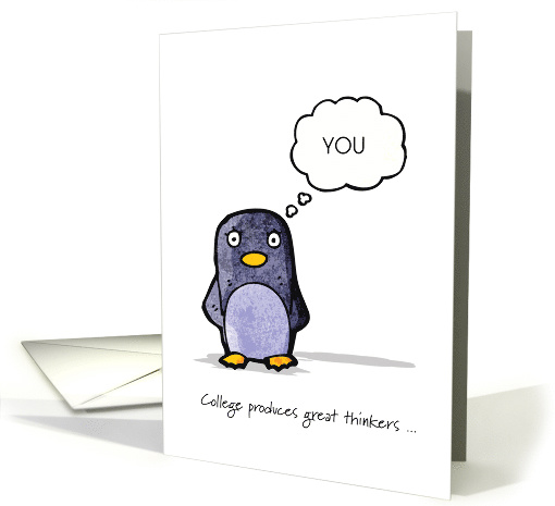 Thinking of You in College, Penguin Thought Bubble card (1352990)