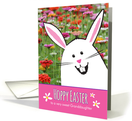 Hoppy Easter Granddaughter with Cute Bunny card (1356082)