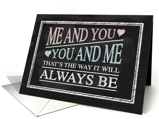 Anniversary, You and Me Chalkboard Poem card (1361356)