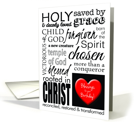Blessings on Your Birthday, Christian Typography Graphics card