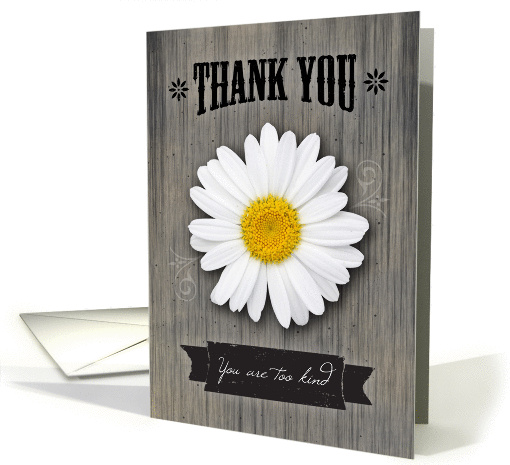 Thank You, Rustic Daisy on Weathered Wood card (1362176)