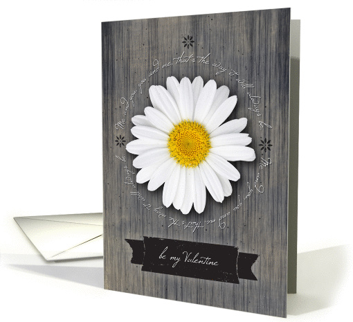 You & Me Valentine, Rustic Daisy on Weathered Wood card (1362380)