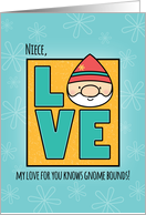 Niece Birthday, Love Knows Gnome Bounds card