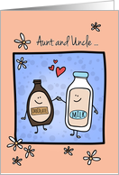 Aunt & Uncle Anniversary, Made for Each Other, Chocolate Milk card