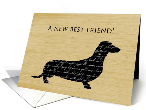Congratulations on New Dog, Dachshund Word Collage card (1388576)