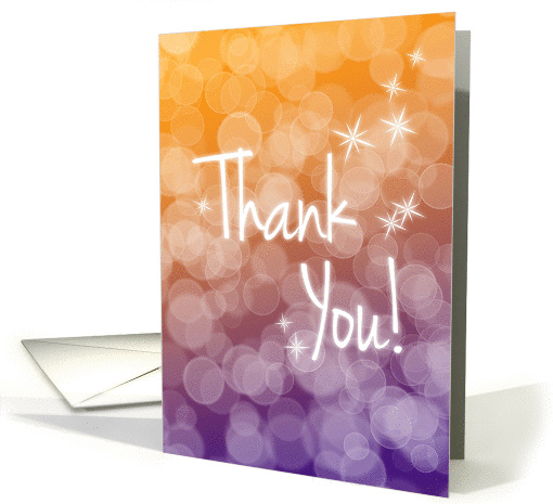 Thank You, Colorful Bokeh Background card (1398920)