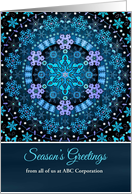 Customizable Season’s Greetings, Blue Boho Snowflake Design. card