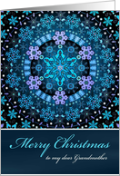 Merry Christmas Grandmother, Blue Boho Snowflake Design. card