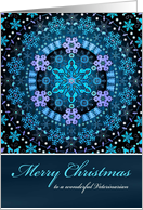 Merry Christmas Veterinarian, Blue Boho Snowflake Design. card
