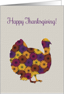 Thanksgiving Turkey & Mums card