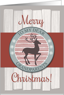 Merry Christmas Grandparents with Rustic Fence & Reindeer card