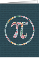 Birthday on Pi Day, Mathematical Symbol with Colorful Pattern card