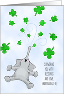 Granddaughter, St. Patrick’s Day Love & Blessings, Shamrock Elephant card