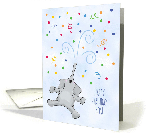 Showering You With Love, Son, Elephant Birthday card (1421606)