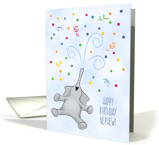 Showering You With Love, Nephew, Elephant Birthday card (1421612)