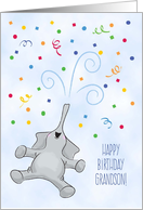 Showering You With Love, Grandson, Elephant Birthday card