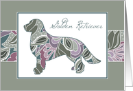 Golden Retriever, Sage & Blush Abstract Garden Pattern Blank Note card