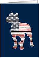 Patriotic Dog, American Flag Pitbull card