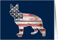 Patriotic Dog, American Flag German Shepherd card