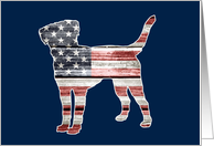 Patriotic Dog, American Flag Labrador Retriever card